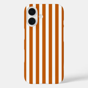 Burnt-orange-weiße Süßigkeiten Streifen iPhone 16 Hülle
