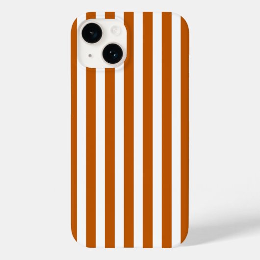 Burnt-orange-weiße Süßigkeiten Streifen Case-Mate iPhone Hülle (Rückseite)
