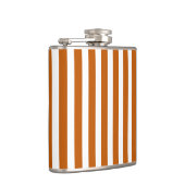 Burnt-orange-weiße Süßigkeiten Streifen Flachmann (Rechts)