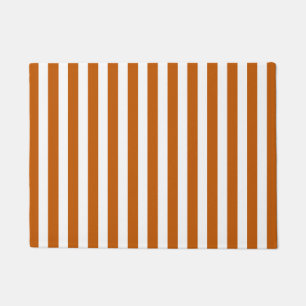 Burnt-orange-weiße Süßigkeiten Streifen Fußmatte