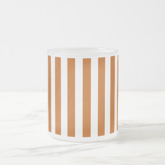 Burnt-orange-weiße Süßigkeiten Streifen Mattglastasse (Mittel)