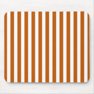 Burnt-orange-weiße Süßigkeiten Streifen Mousepad