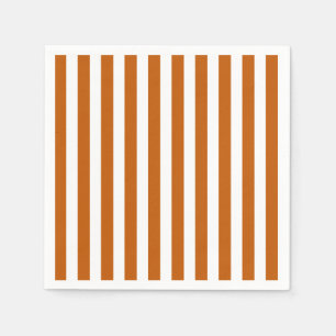 Burnt-orange-weiße Süßigkeiten Streifen Serviette