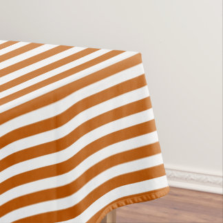 Burnt-orange-weiße Süßigkeiten Streifen Tischdecke