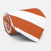 Burnt Orange & White Custom University Stripe Kraw Krawatte (Gerollt)