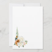 Burnt Orange White Floral Arch Brautparty Einladung (Rückseite)