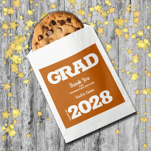 Burnt Orange White Graduation Party Gunst Bag Geschenktütchen
