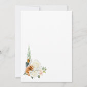 Burnt Orange White Rose Floral Wedding Einladung (Rückseite)