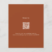 Burnt Orange White Script QR UAWG Budget Hochzeit (Rückseite)