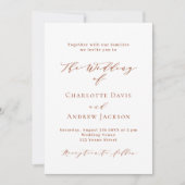 Burnt Orange White Script QR UAWG Hochzeit Einladung (Vorderseite)
