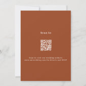 Burnt Orange White Script QR UAWG Hochzeit Einladung (Rückseite)
