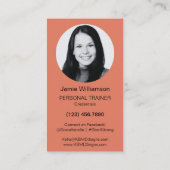 Burnt Orange White Start Strong Personal Trainer Visitenkarte (Rückseite)