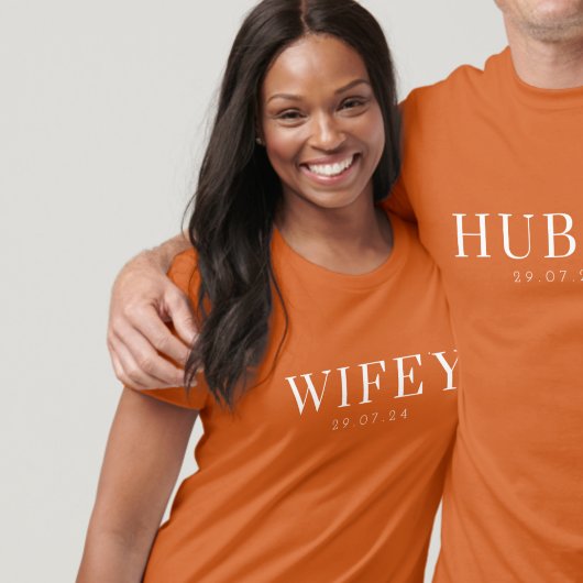 Burnt Orange Wifey Top-Geschenk für die Braut T-Shirt