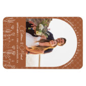 Burnt Orange Wildblume Bohemisch Arch Wedding Magnet (Horizontal)