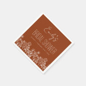 Burnt Orange Wildblume Boho Brautparty Serviette (Ecke)