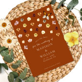 Burnt Orange Wildblume Boho Save the Date Card