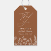 Burnt Orange Wildblume Brautparty Bevorzugung Geschenkanhänger (Vorderseite)