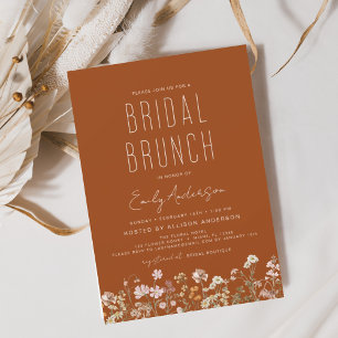 Burnt Orange Wildblume Bridal Brunch Einladung