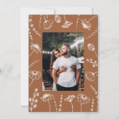 Burnt Orange Wildblume Sketch Gerahmtes Foto Save The Date (Rückseite)