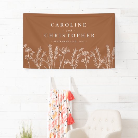 Burnt Orange Wildblume Wedding Banner (Insitu)