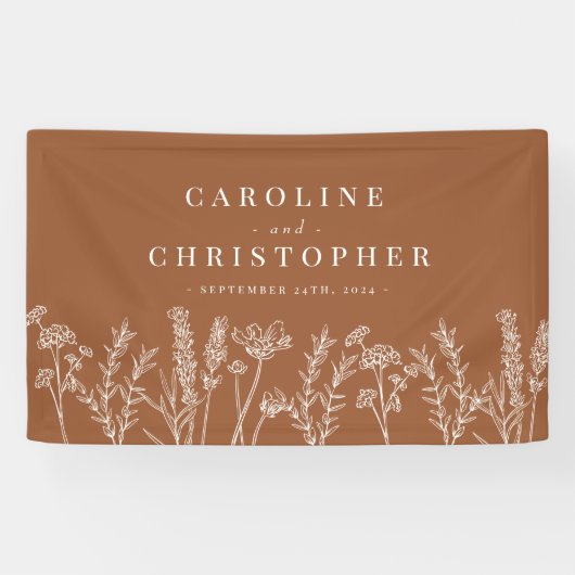 Burnt Orange Wildblume Wedding Banner (Horizontal)