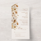 Burnt Orange Wildblume Wedding Boho All In One Einladung (Innen Boden)