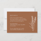 Burnt Orange Wildblume Wedding Details Umschließun RSVP Karte (Vorderseite)
