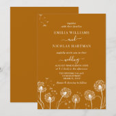 Burnt Orange Wildblume Wedding Einladung (Vorne/Hinten)