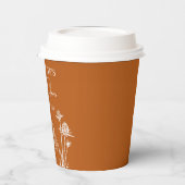 Burnt Orange Wildblumen gezeichnet Pappbecher (Links)