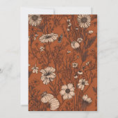 Burnt Orange Wildblumen Hochzeit Einladung (Rückseite)