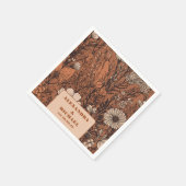 Burnt Orange Wildblumen Hochzeit Serviette (Ecke)