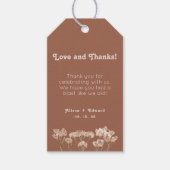 Burnt Orange Wildblumen Wedding Danke für Ihre Unt Geschenkanhänger (Vorderseite)