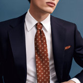 Burnt Orange William Morris Floral Golden Star Krawatte