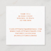 Burnt Orange Wind Blown Wasserfarbe Blüte Quadratische Visitenkarte (Rückseite)