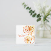 Burnt Orange Wind Blown Wasserfarbe Blüte Quadratische Visitenkarte (Stehend Vorderseite)