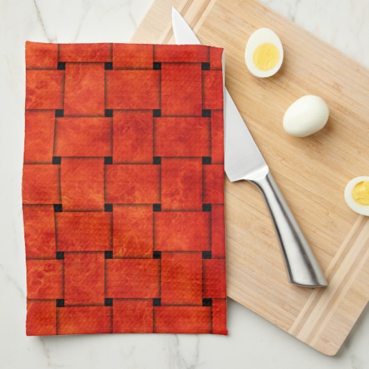 Burnt Orange Woven Together Geschirrtuch (Viertel Falte)