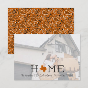 Burnt Orange ZUHAUSE Texas Moving Ankündigung