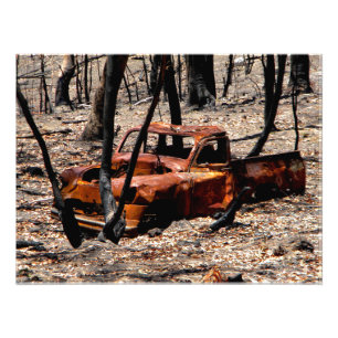 Burnt Out Car Fotodruck