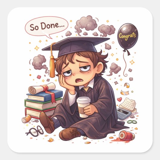 Burnt Out Graduate Sticker (Vorderseite)