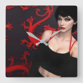 Burnt Out Souls wall clock Quadratische Wanduhr (Vorderseite)