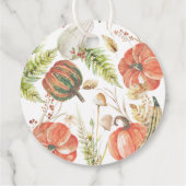 Burnt Pumpkin Fall Floral Baby Dusche Danke Geschenkanhänger (Rückseite)