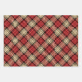 Burnt Red Beige Modern Scottish Tartan Christmas Geschenkpapier Set (Vorderseite)