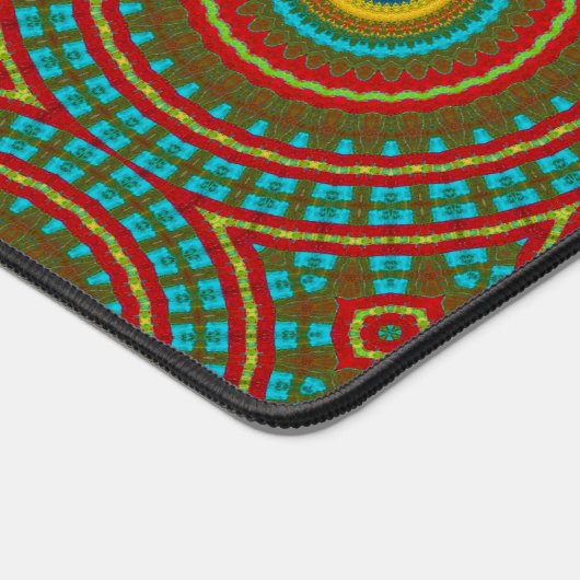 Burnt Red Ochre Aquamarin Rustic Boho Geometric Mu Schreibtischunterlage (Ecke)