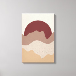 Burnt Red Sun Wall Art – Earth Tone Poster Leinwanddruck