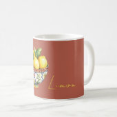 Burnt Red Yellow Lemons Italian Bowl Kaffeetasse (VorderseiteRechts)