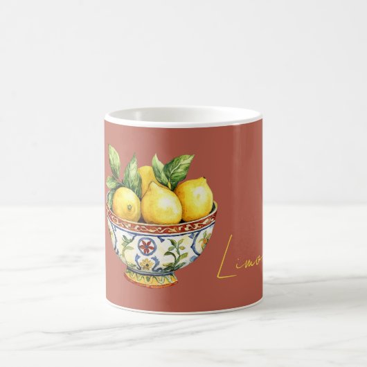 Burnt Red Yellow Lemons Italian Bowl Kaffeetasse (Mittel)