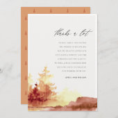 Burnt Rust Orange Yellow Fall Trees Wasserfarbe Dankeskarte (Vorne/Hinten)