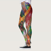Burnt rustikale farbige und chaotische Bildschicht Leggings (Links)