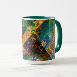 Burnt rustikale farbige und chaotische Bildschicht Tasse