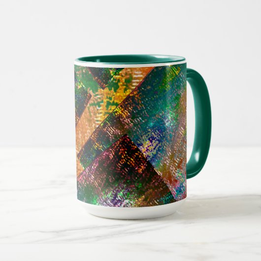 Burnt rustikale farbige und chaotische Bildschicht Tasse (VorderseiteRechts)